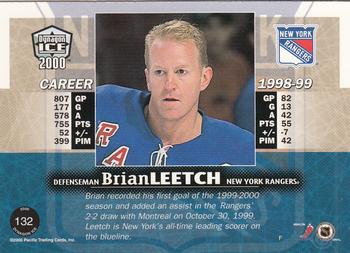 1999-00 Pacific Dynagon Ice #132 Brian Leetch Back