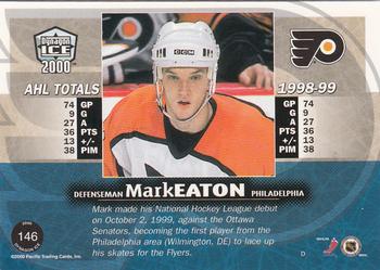 1999-00 Pacific Dynagon Ice #146 Mark Eaton Back