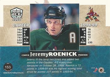 1999-00 Pacific Dynagon Ice #153 Jeremy Roenick Back