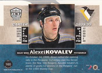 1999-00 Pacific Dynagon Ice #160 Alex Kovalev Back