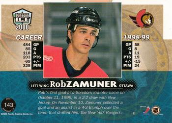1999-00 Pacific Dynagon Ice #143 Rob Zamuner Back