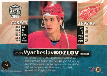 1999-00 Pacific Dynagon Ice #74 Vyacheslav Kozlov Back