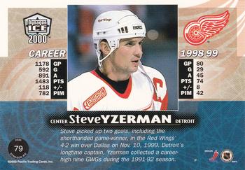 1999-00 Pacific Dynagon Ice #79 Steve Yzerman Back