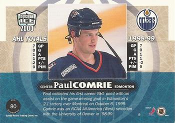 1999-00 Pacific Dynagon Ice #80 Paul Comrie Back