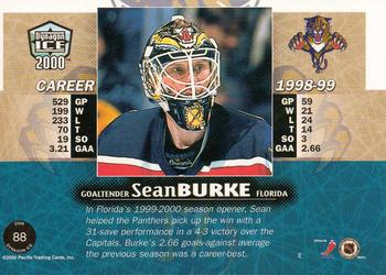 1999-00 Pacific Dynagon Ice #88 Sean Burke Back