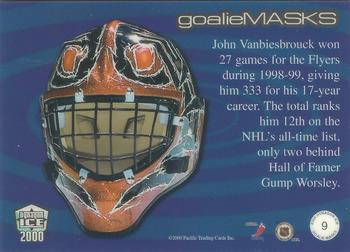 1999-00 Pacific Dynagon Ice - Masks #9 John Vanbiesbrouck Back