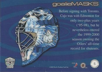 1999-00 Pacific Dynagon Ice - Masks #5 Curtis Joseph Back