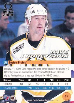 1999-00 Pacific Omega #17 Dave Andreychuk Back