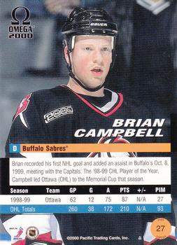 1999-00 Pacific Omega #27 Brian Campbell Back