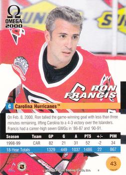 1999-00 Pacific Omega #43 Ron Francis Back