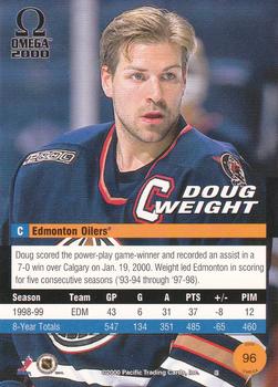 1999-00 Pacific Omega #96 Doug Weight Back
