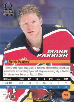 1999-00 Pacific Omega #99 Mark Parrish Back