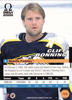 1999-00 Pacific Omega #128 Cliff Ronning Back
