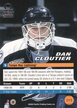 1999-00 Pacific Omega #213 Dan Cloutier Back