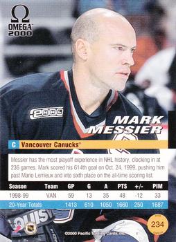 1999-00 Pacific Omega #234 Mark Messier Back