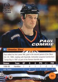 1999-00 Pacific Omega #89 Paul Comrie Back