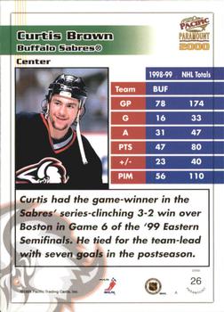 1999-00 Pacific Paramount #26 Curtis Brown Back