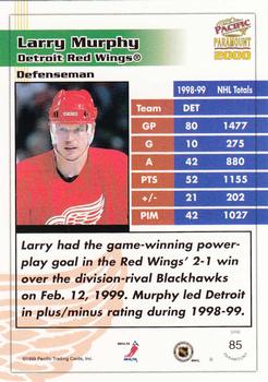 1999-00 Pacific Paramount #85 Larry Murphy Back