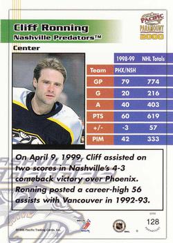 1999-00 Pacific Paramount #128 Cliff Ronning Back