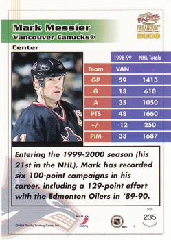 1999-00 Pacific Paramount #235 Mark Messier Back