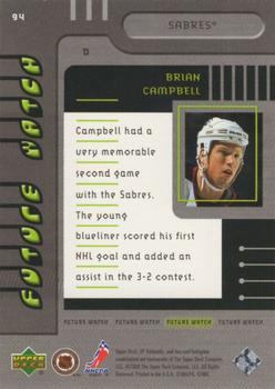 1999-00 SP Authentic #94 Brian Campbell Back