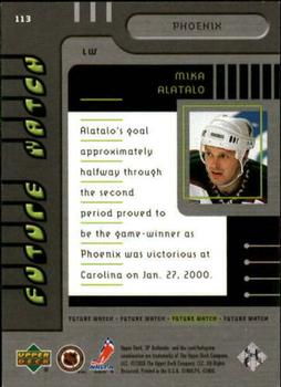 1999-00 SP Authentic #113 Mika Alatalo Back