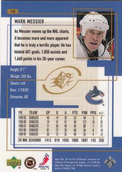 1999-00 SPx #149 Mark Messier Back