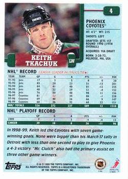 1999-00 Topps #4 Keith Tkachuk Back