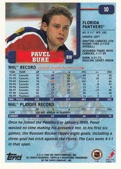 1999-00 Topps #10 Pavel Bure Back