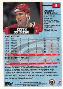 1999-00 Topps #18 Keith Primeau Back