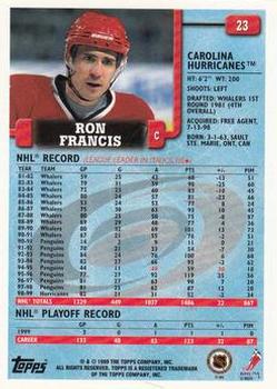 1999-00 Topps #23 Ron Francis Back
