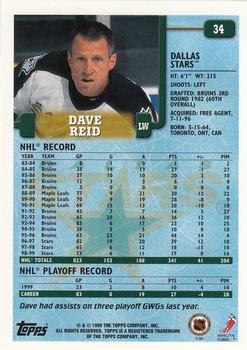 1999-00 Topps #34 Dave Reid Back