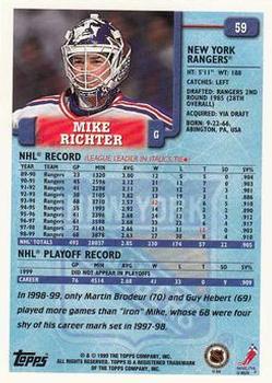 1999-00 Topps #59 Mike Richter Back