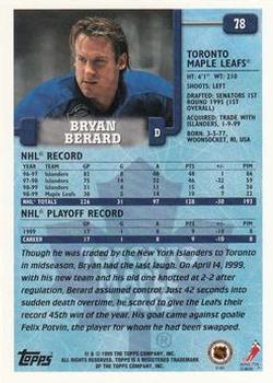 1999-00 Topps #78 Bryan Berard Back