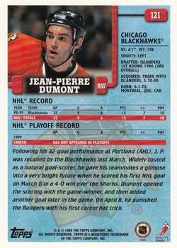 1999-00 Topps #121 Jean-Pierre Dumont Back