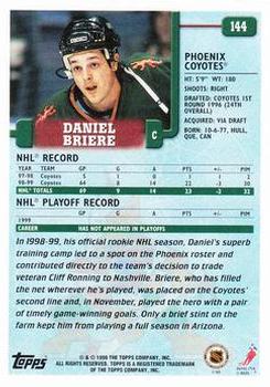 1999-00 Topps #144 Daniel Briere Back