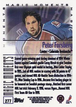 1999-00 Topps #277 Peter Forsberg Back