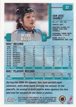 1999-00 Topps Chrome #37 Mike Ricci Back