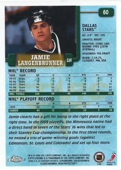 1999-00 Topps Chrome #60 Jamie Langenbrunner Back