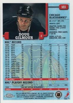 1999-00 Topps Chrome #103 Doug Gilmour Back