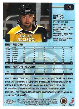 1999-00 Topps Chrome #109 Jason Allison Back