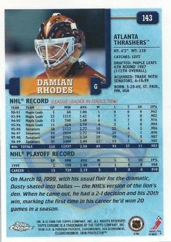 1999-00 Topps Chrome #143 Damian Rhodes Back