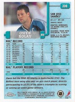 1999-00 Topps Chrome #206 Owen Nolan Back