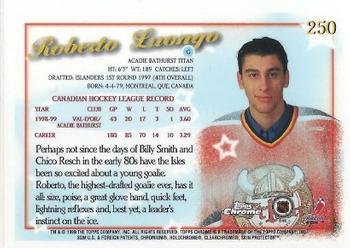 1999-00 Topps Chrome #250 Roberto Luongo Back