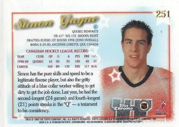 1999-00 Topps Chrome #251 Simon Gagne Back