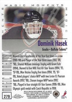 1999-00 Topps Chrome #279 Dominik Hasek Back