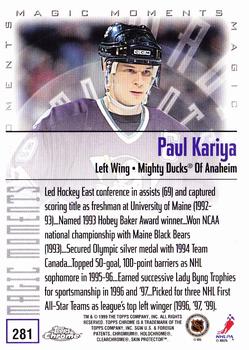 1999-00 Topps Chrome #281 Paul Kariya Back