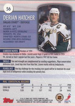 1999-00 Topps Premier Plus #56 Derian Hatcher Back
