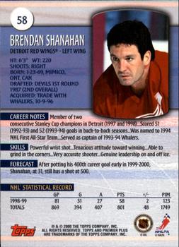 1999-00 Topps Premier Plus #58 Brendan Shanahan Back