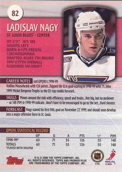 1999-00 Topps Premier Plus #82 Ladislav Nagy Back